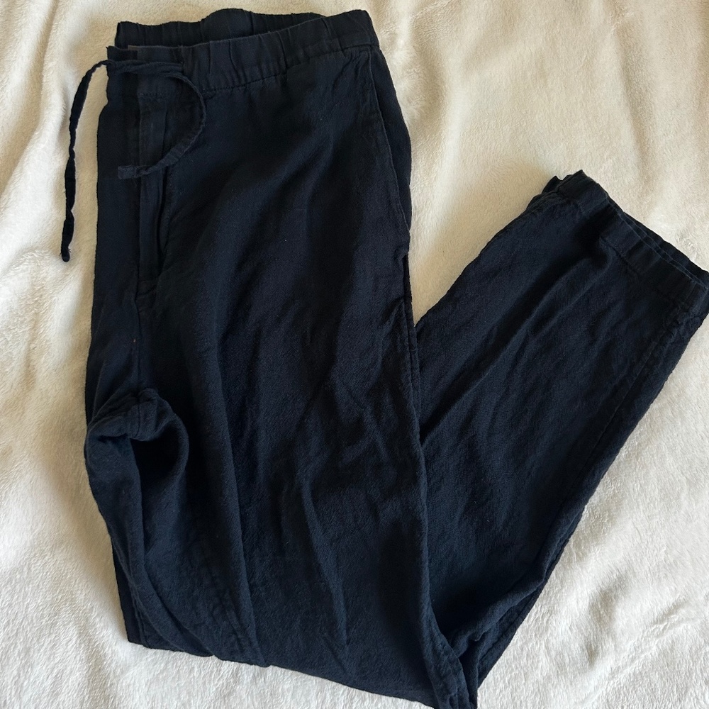Navy Blue Linen Pants